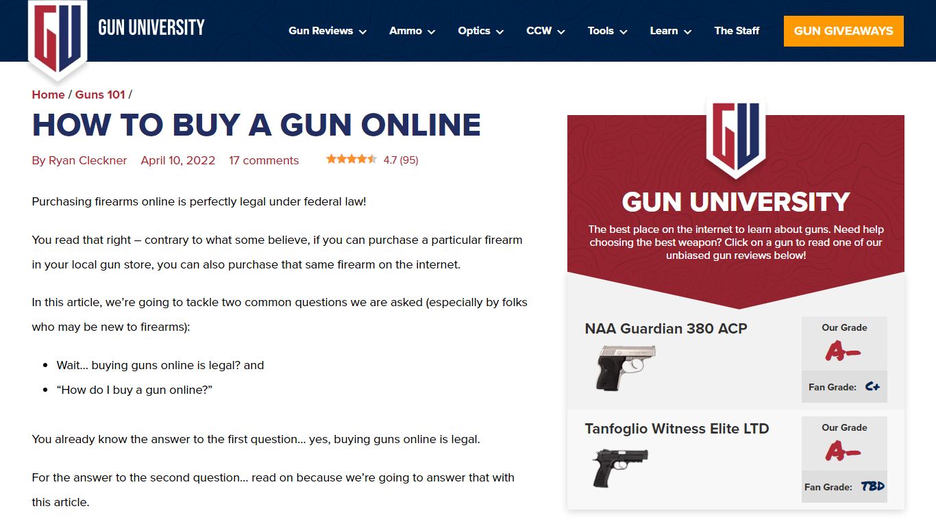 How to Buy a Gun Online Legally [2022 GUIDE] : Gun University